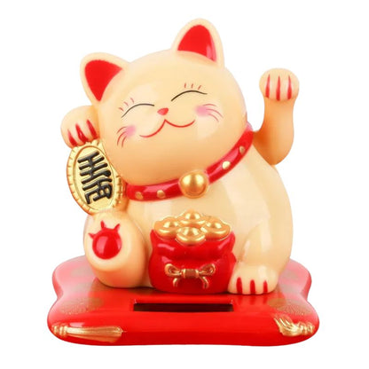 Maneki Neko Souriant À Énergie Solaire