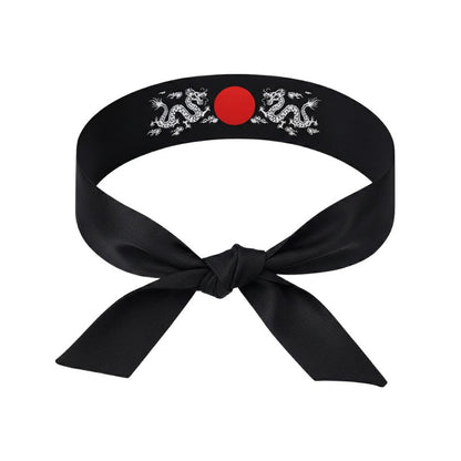 Hachimaki Avec Soleil Rouge Et Dragons