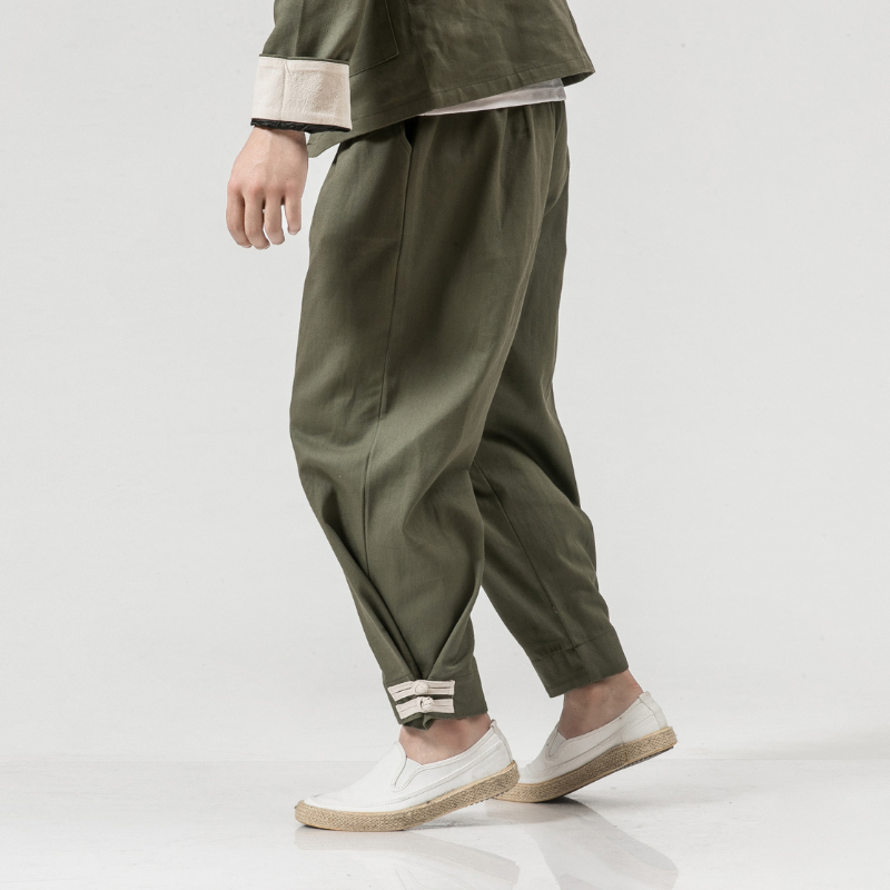 Pantalon Japonais Long Homme Style Minimaliste Tendance
