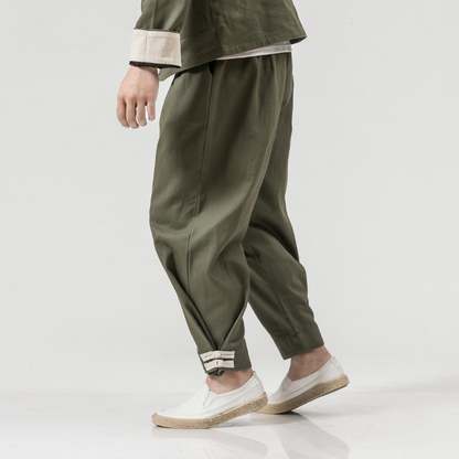 Pantalon Japonais Long Homme Style Minimaliste Tendance