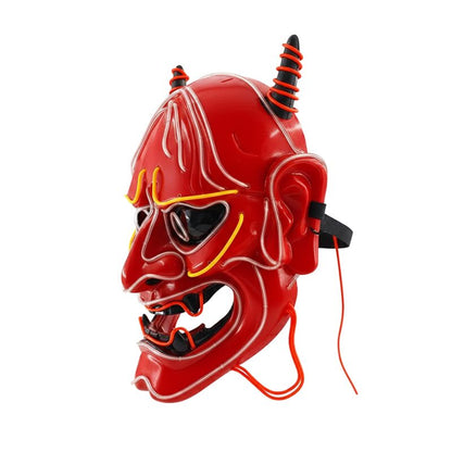 Masque Samouraï Oni LED Avec Effet Lumineux Néon