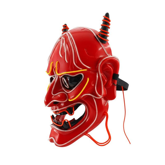 Masque Samouraï Oni LED Avec Effet Lumineux Néon