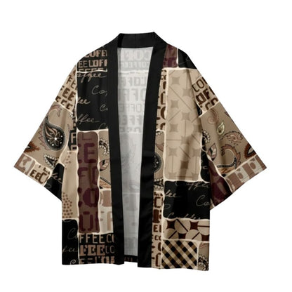 Ensemble Kimono Japonaise Avec Illustration Contemporaine