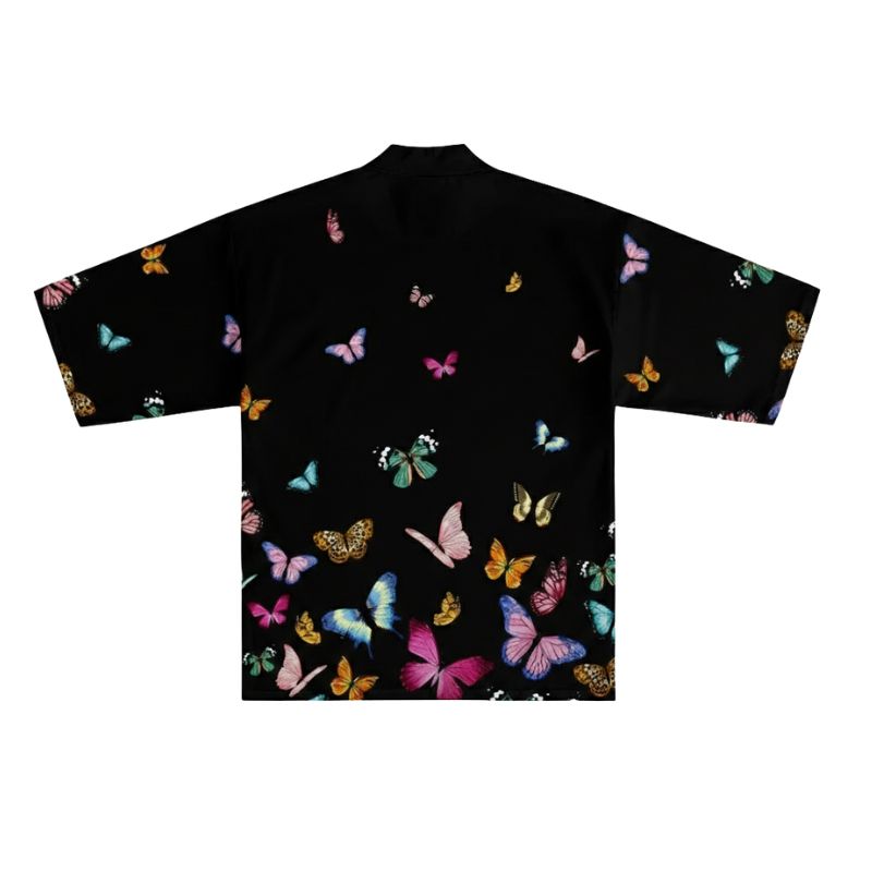 Haori Femme En Motif Papillons Multicolores Élégants