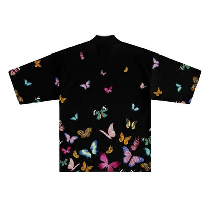 Haori Femme En Motif Papillons Multicolores Élégants