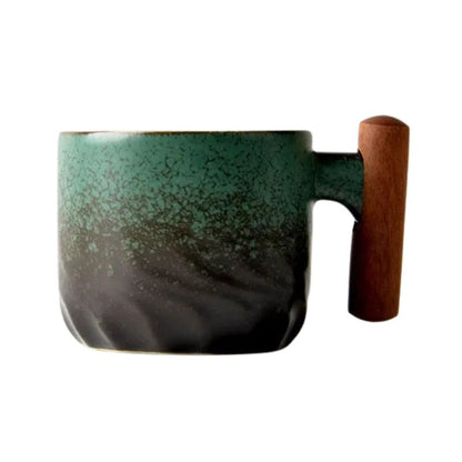 Tasse Japonaise Minimaliste Avec Anse en Bois