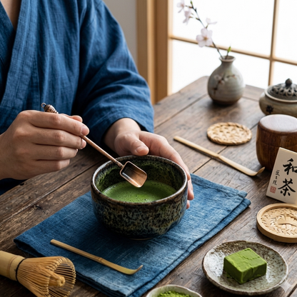 Cuillère Matcha Traditionnelle En Métal Style Vintage