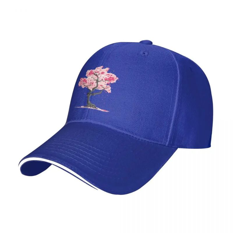 Casquette Japonaise Blanche Avec Motif Cerisier Sakura