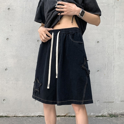 Short Japonais Vintage En Jean Avec Coupe Ample Moderne