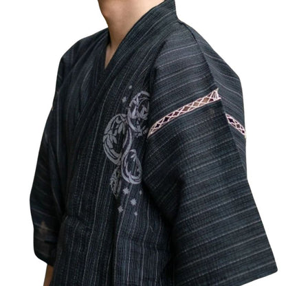 Jinbei Homme Japonais Noir Traditionnel