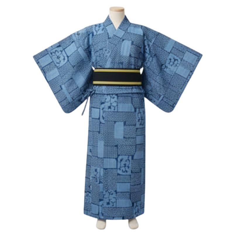 Kimono Japonais Style Samouraï Avec Coupe Droite