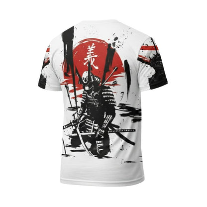 T-Shirt Japonais En Blanc Avec Design Samouraï Moderne
