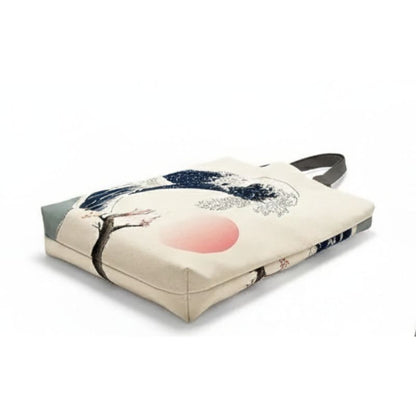 Sac Japonais Avec Mont Fuji En Encre Et Soleil Rouge