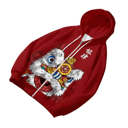 Sweat Japonais Avec Motif Lion Dansant Traditionnel
