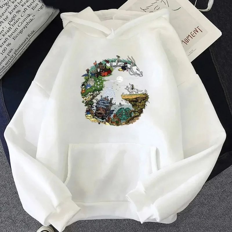 Sweat Japonais En Style Anime Avec Motif Paysage Fantaisie