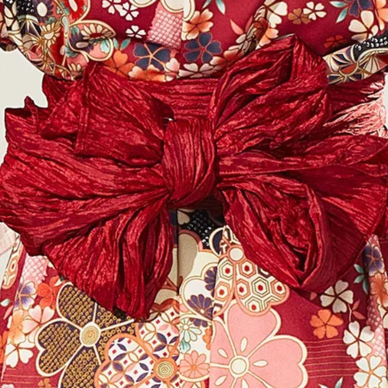 Kimono Traditionnel Japonais Avec Imprimé Floral Et Style Geisha