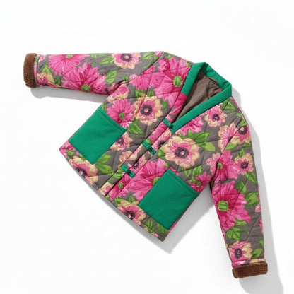 Hanten Femme Rose Floral En Coton Matelassé