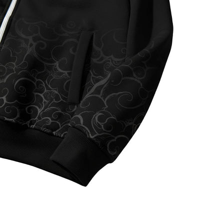 Sweat Japonais Noir Avec Design Grue Artistique