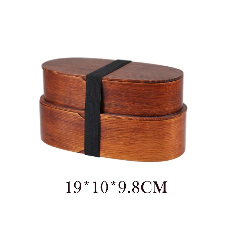 Boîte Bento Japonaise Double Compartiment En Bois