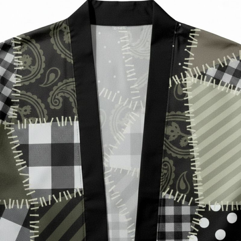 Ensemble Kimono D’été Avec Design Patchwork