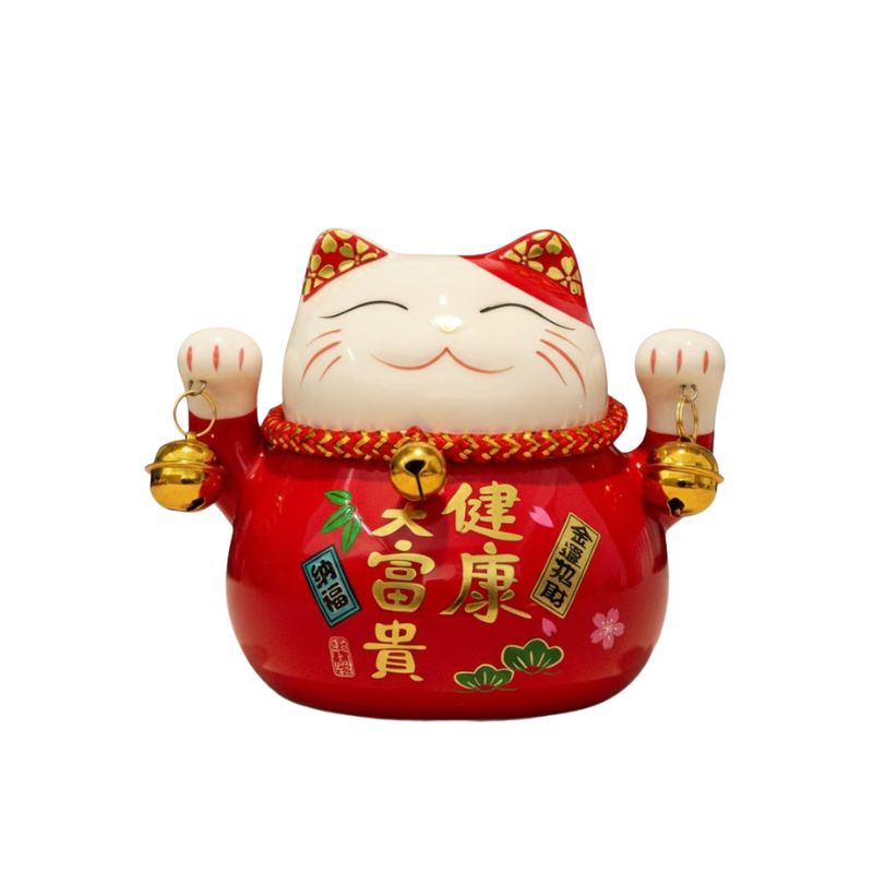 Maneki Neko Chat En Céramique 11 cm