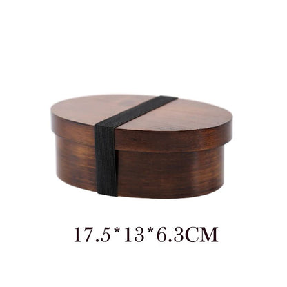 Boîte Bento Japonaise En Bois Avec Sac & Couverts