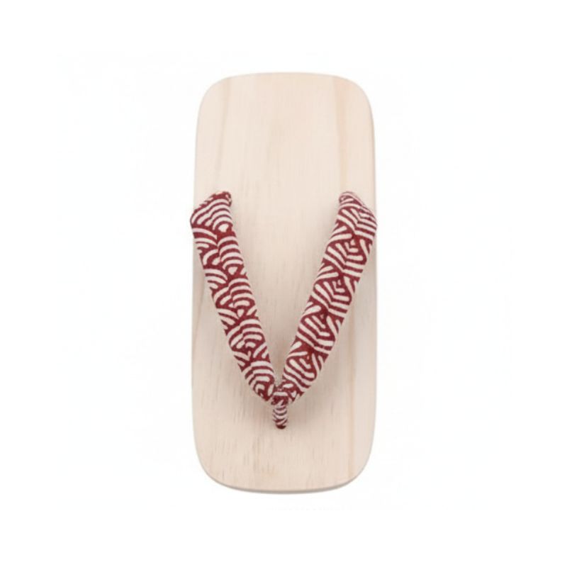 Sandales Geta Avec Lanière Rouge Motif Vagues