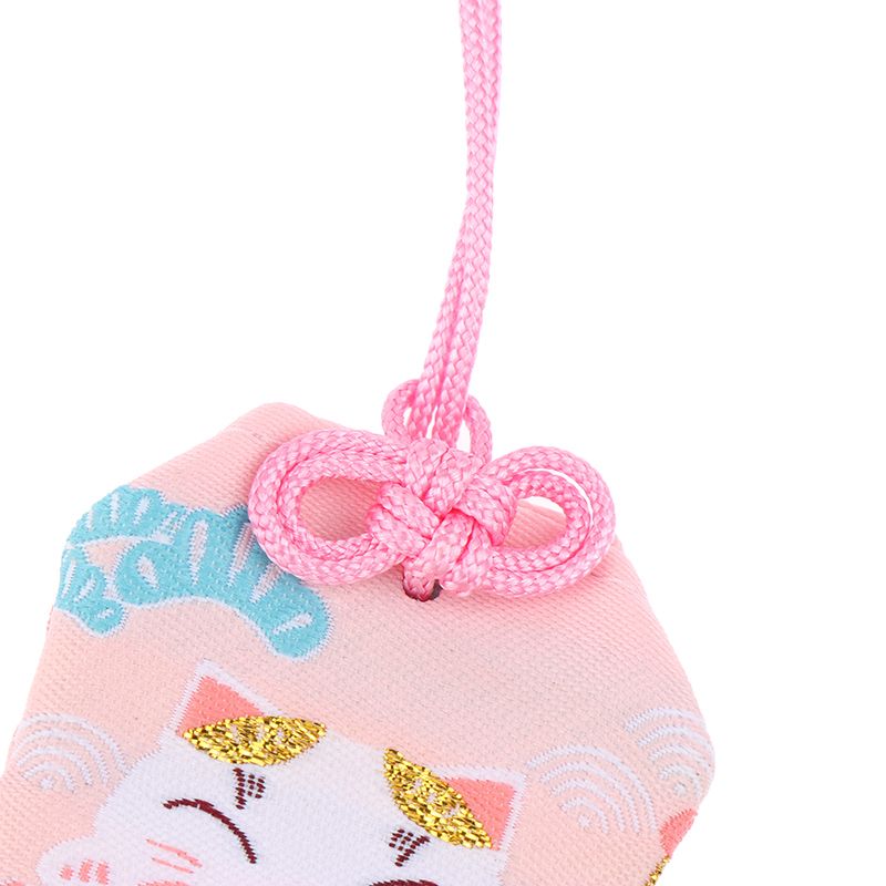 Omamori Japonais Maneki Neko Rose