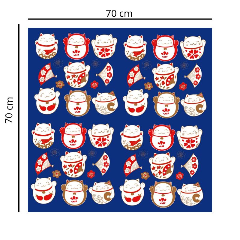 Furoshiki Japonais Illustré De Maneki Neko
