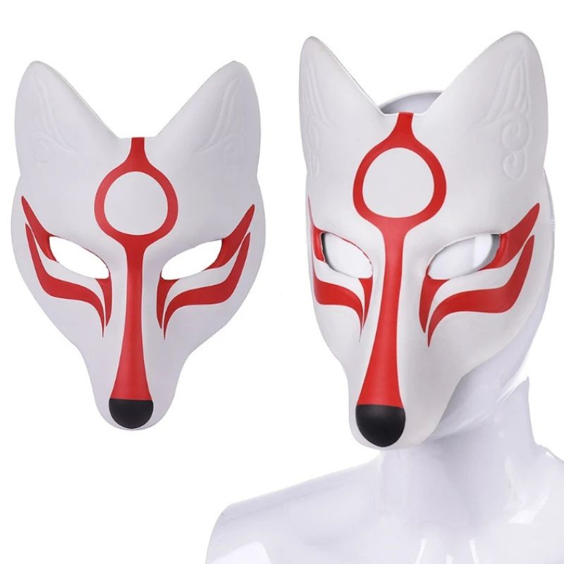 Masque Kitsune Cosplay Avec Forme Renard Allongée