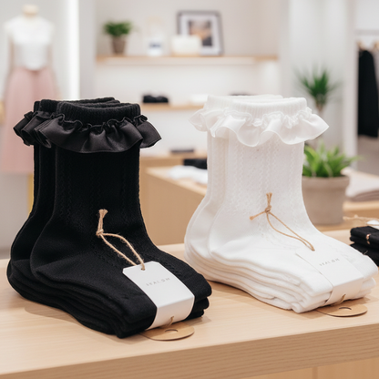 Chaussette Japonaise Avec Volants Dentelle Élégants