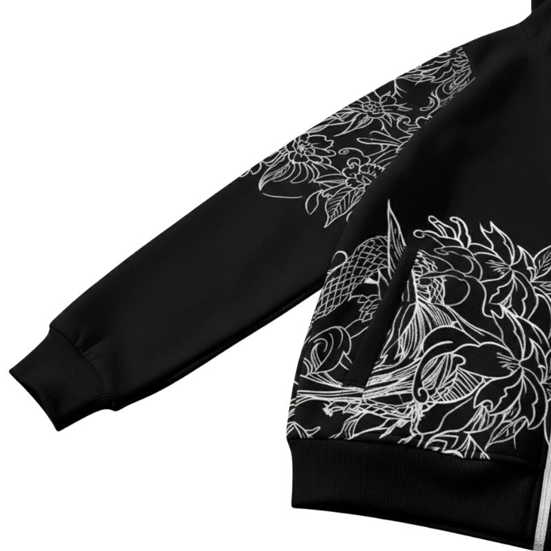 Sweat Japonais Avec Masque Oni Et Motif Floral