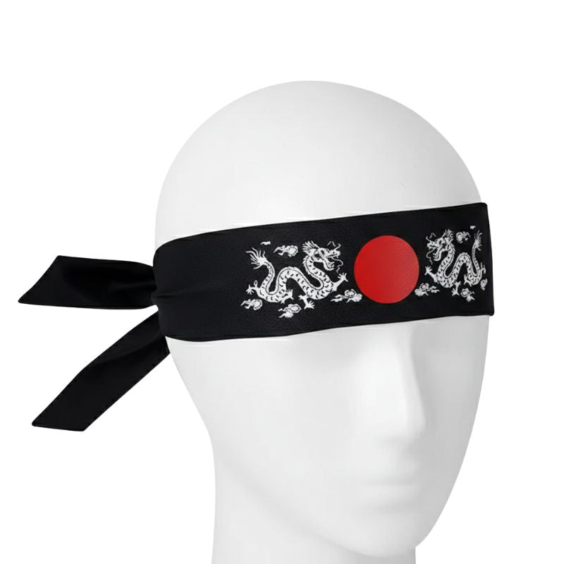 Hachimaki Avec Soleil Rouge Et Dragons