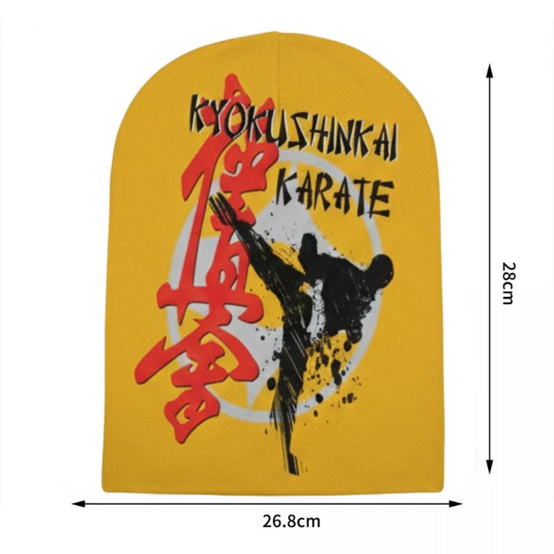 Bonnet Japonais Jaune Avec Motif Kyokushinkai Karaté