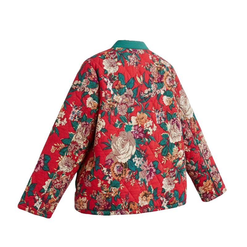 Hanten Femme Rouge Intense En Motif Floral