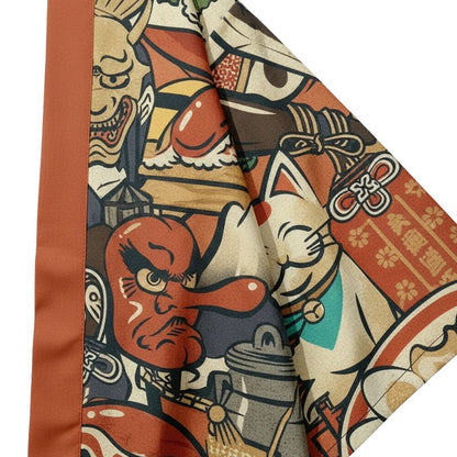 Ensemble Kimono Japonais Avec Illustrations Multicolores
