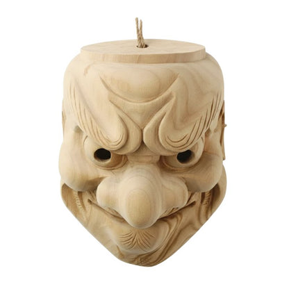Masque Nô En Bois Avec Expression Démoniaque
