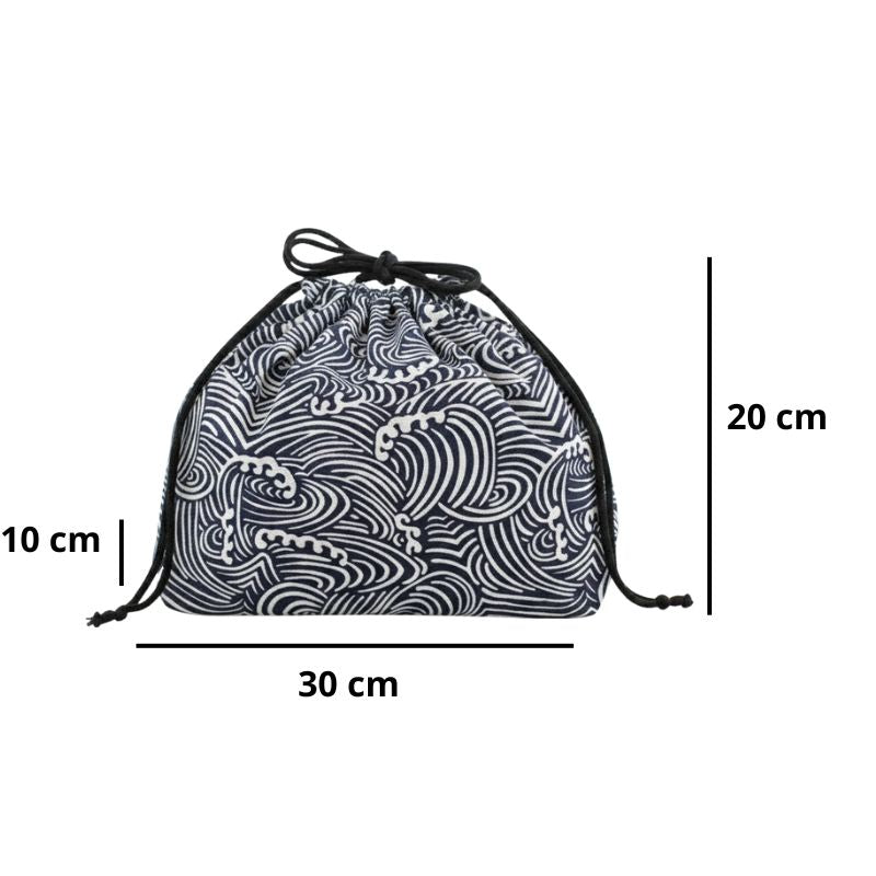 Sac Japonais Avec Motif Vagues Blanches