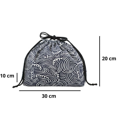 Sac Japonais Avec Motif Vagues Blanches