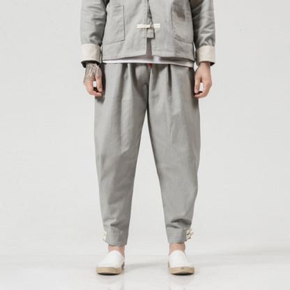 Pantalon Japonais Long Homme Style Minimaliste Tendance