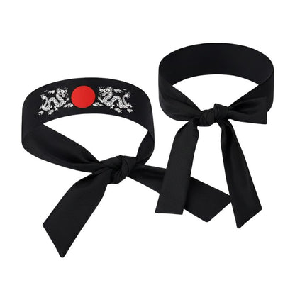 Hachimaki Avec Soleil Rouge Et Dragons