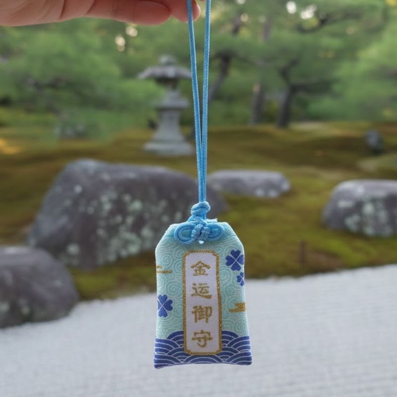 Omamori Japonais Avec Motifs Vagues