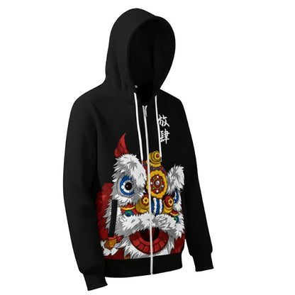 Sweat Japonais Avec Motif Lion Dansant Traditionnel