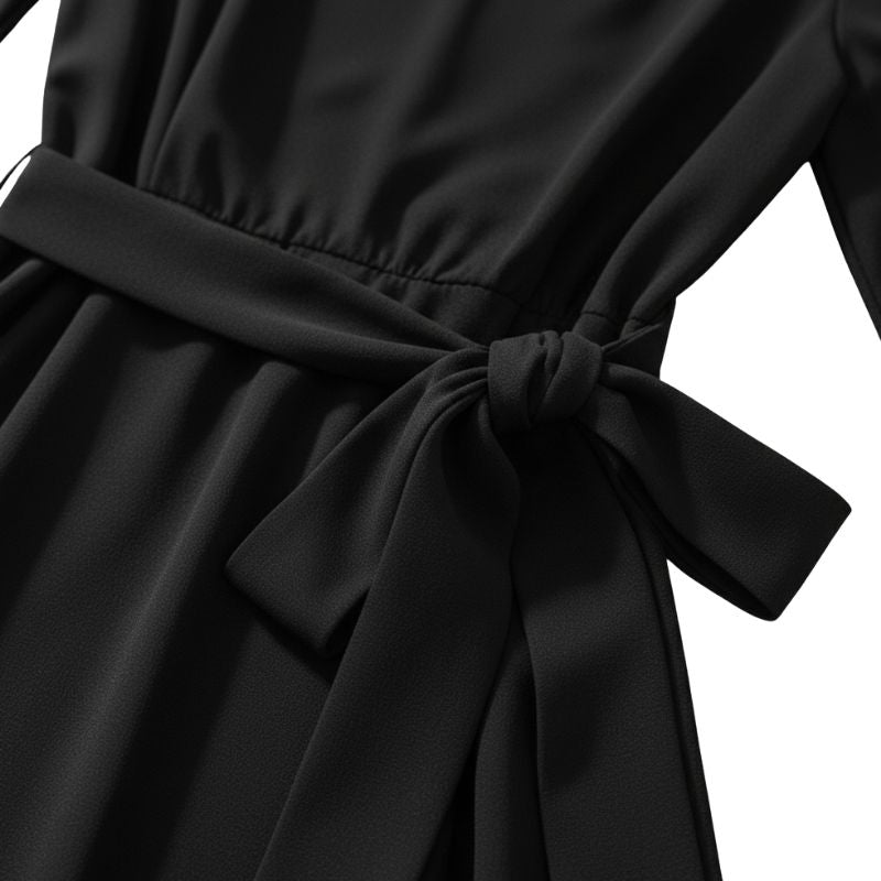 Robe Japonaise Avec Coupe Trapèze Et Ceinture Nouée
