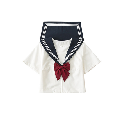 Uniforme Japonais En Ensemble Marin Avec Nœud Élégant