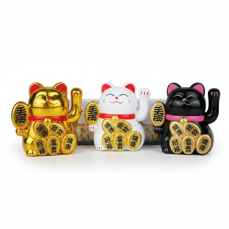 Maneki Neko Design Chat À Énergie Solaire