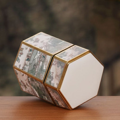 Boîte à Thé Japonaise Hexagonale D’inspiration Ancienne