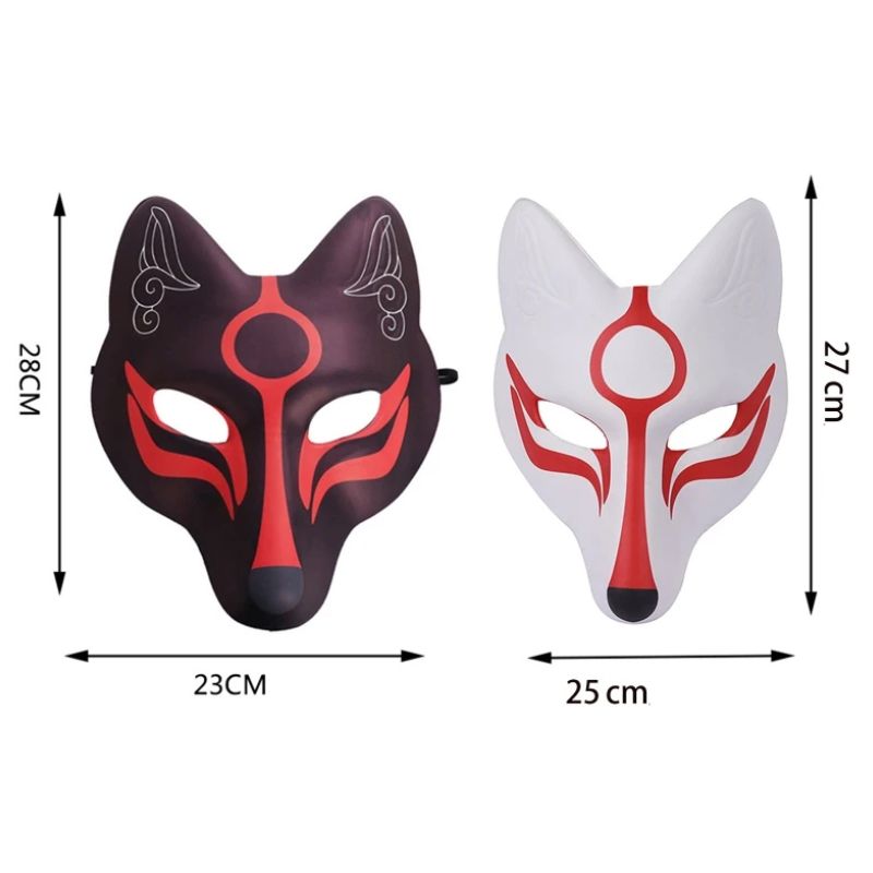 Masque Kitsune Cosplay Avec Forme Renard Allongée