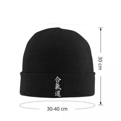 Bonnet Japonais En Maille Avec Broderie Kanji Verticale