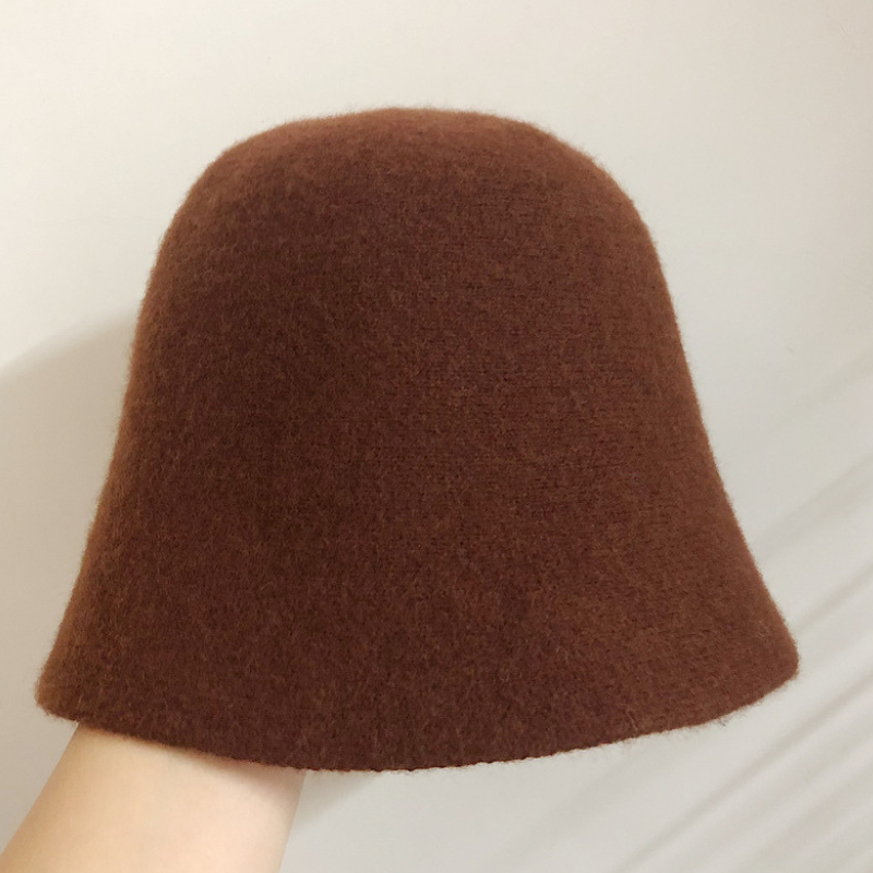 Chapeau Streetwear Style Bucket En Laine